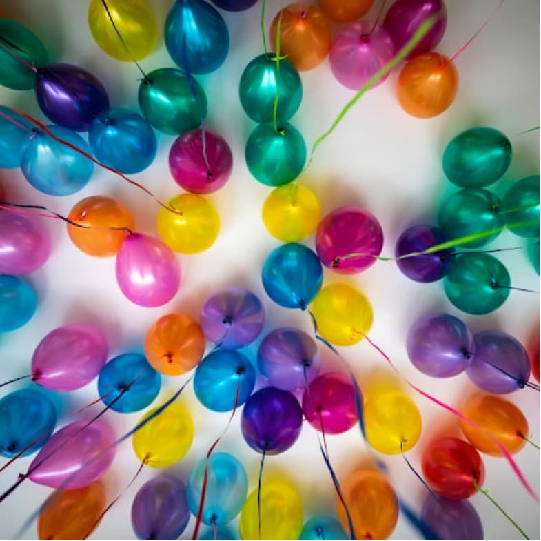 Colorful balloons at birthday party