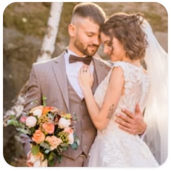 Bride and groom portrait