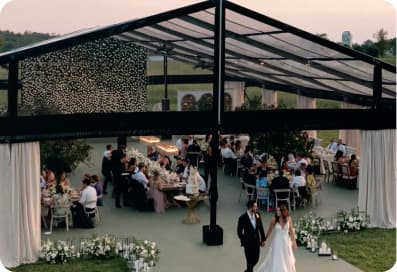 Marquee reception at dusk