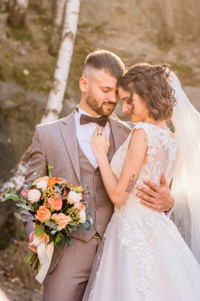 Bride with bouquet