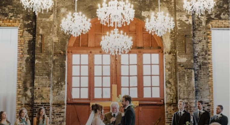Ceremony in a candlelit venue