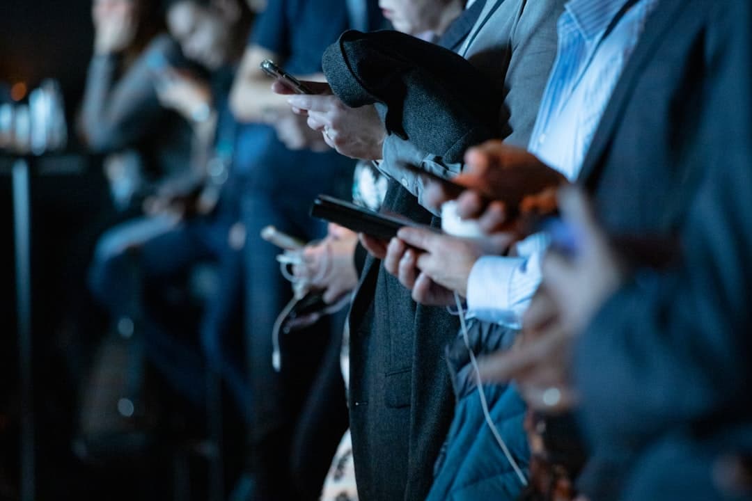 Event guests uploading photos from their phones