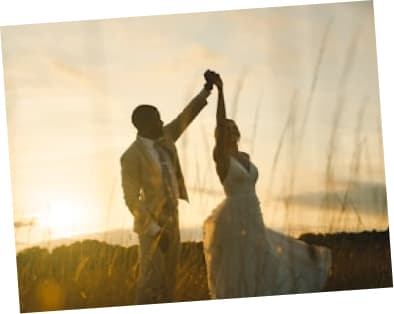First dance at golden hour